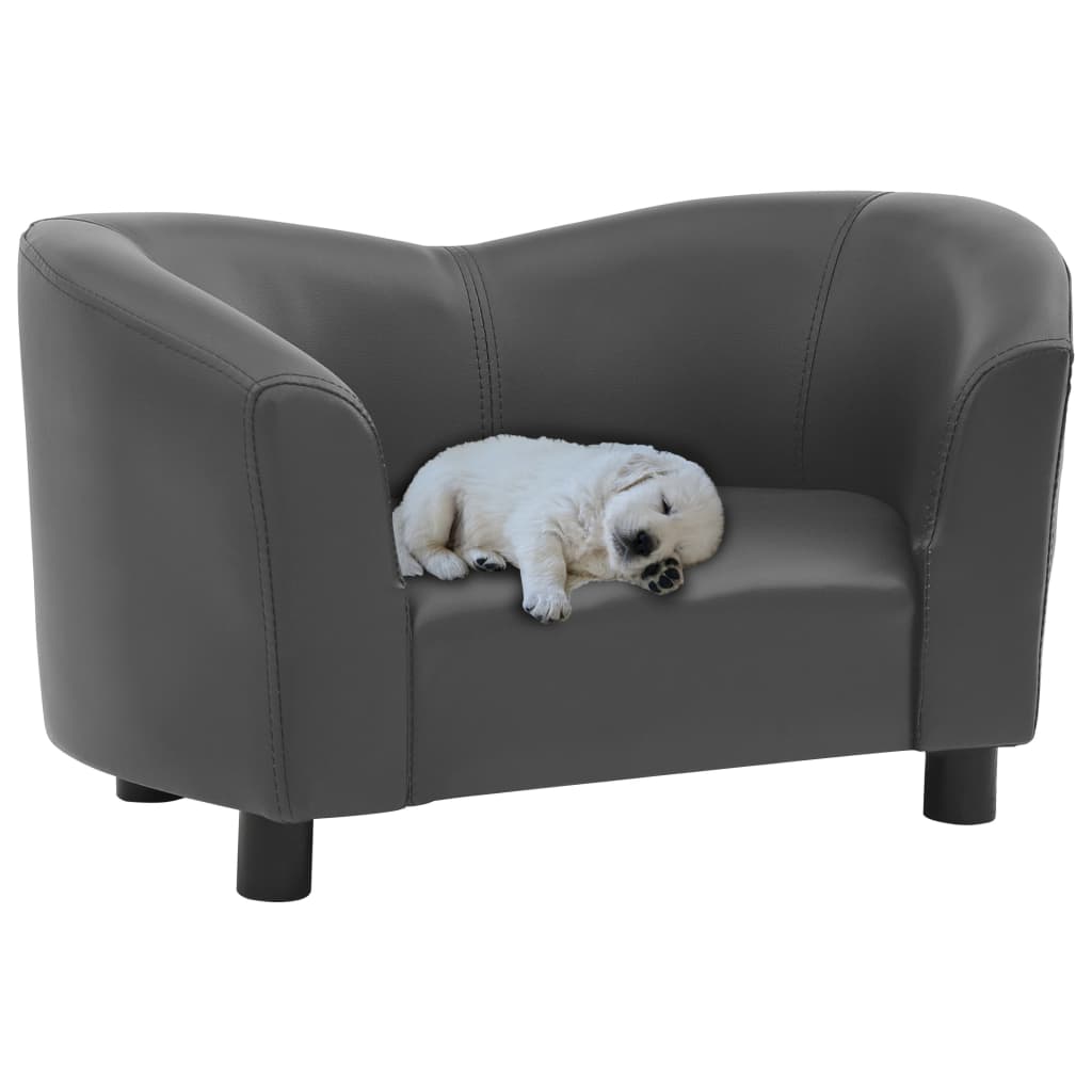 Vidaxxl Hundesofa 67x41x39 cm Kunstleder grau