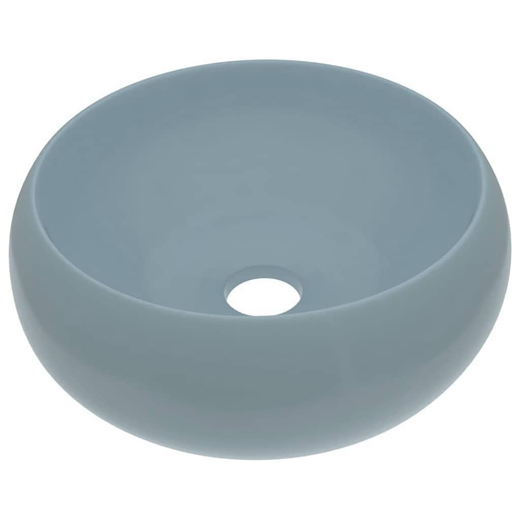 Vidaxl Washbeasin rund 40x15 cm Keramik Matt hellblau