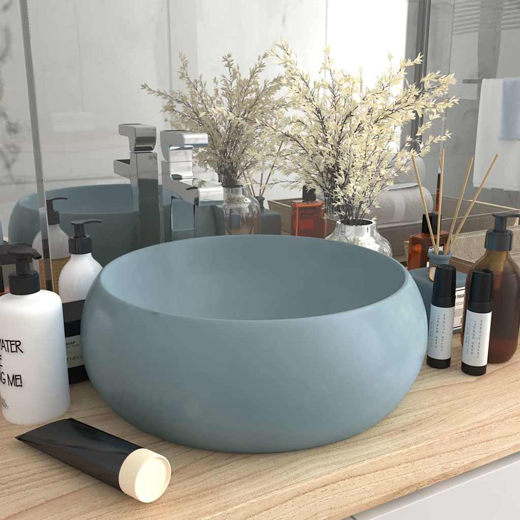 Vidaxl Washbeasin rund 40x15 cm Keramik Matt hellblau