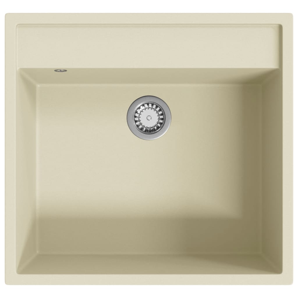 Vidaxl gootsteen met overloopgat graniet beige