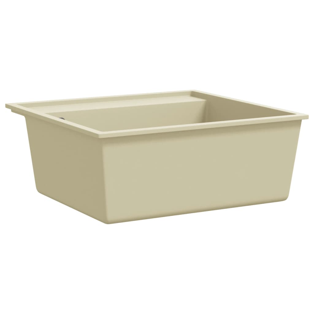 Vidaxl gootsteen met overloopgat graniet beige