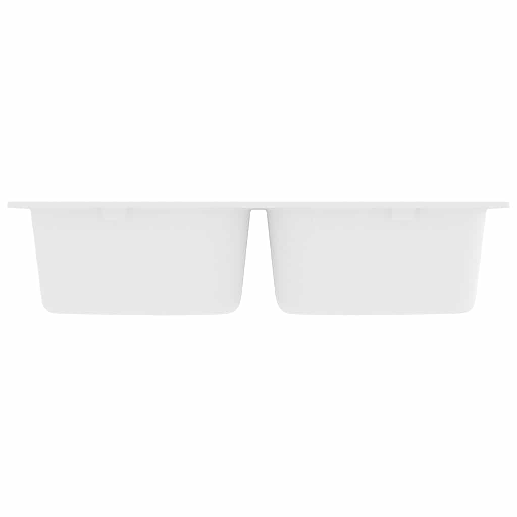 Vidaxl keukenwasbak wit 76 x 48 x 30 cm kwarts en hars