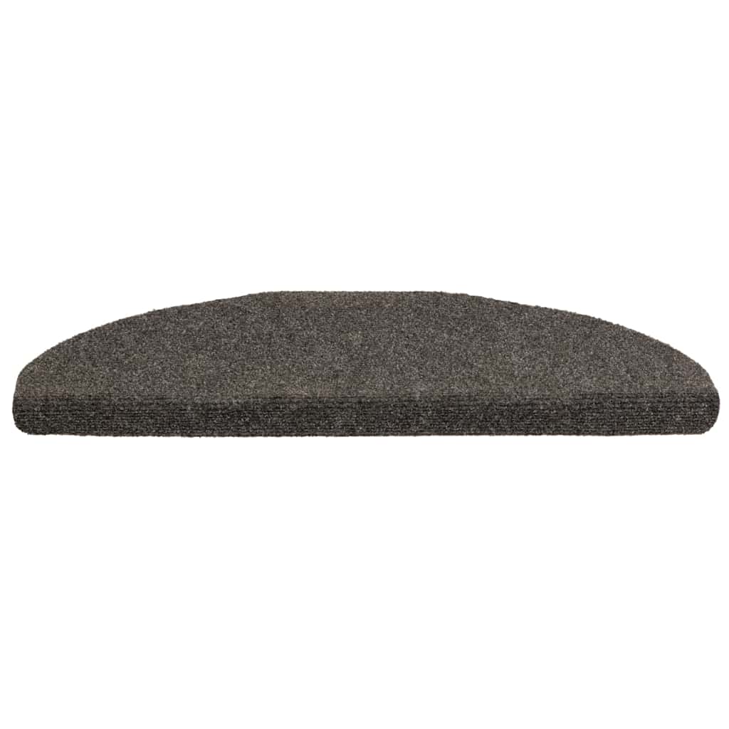 Vidaxl -Treppenmatten selbstadhäsiv 15 Teile 65x21x4 cm Anthrazit halb rund groß