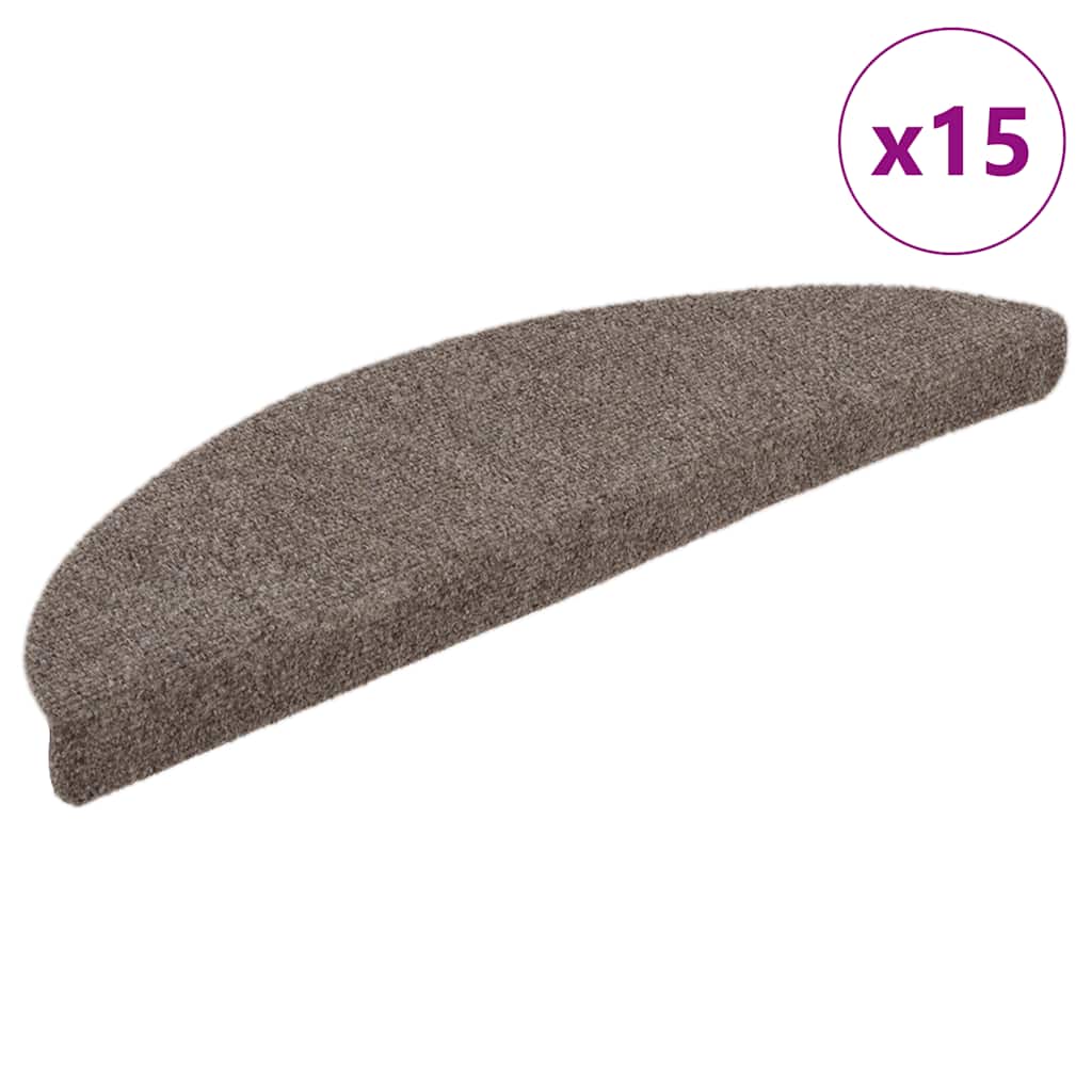 Vidaxl Treppenmatten Selbstadhäsiv 15 Teile 56x17x3 cm beige Hemisphäre