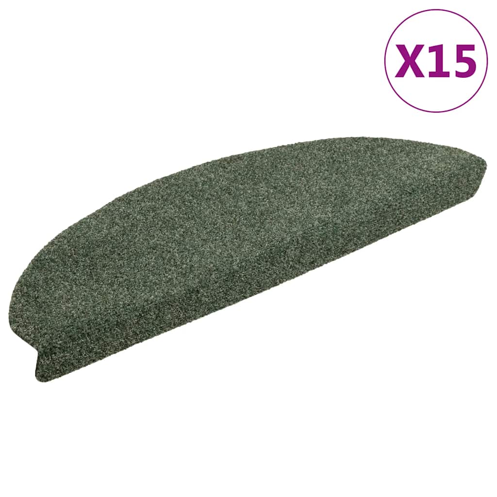 Vidaxl Treppenmatten Selbstadhäsiv 15 Stücke 65x21x4 cm grüne Hemisphäre groß