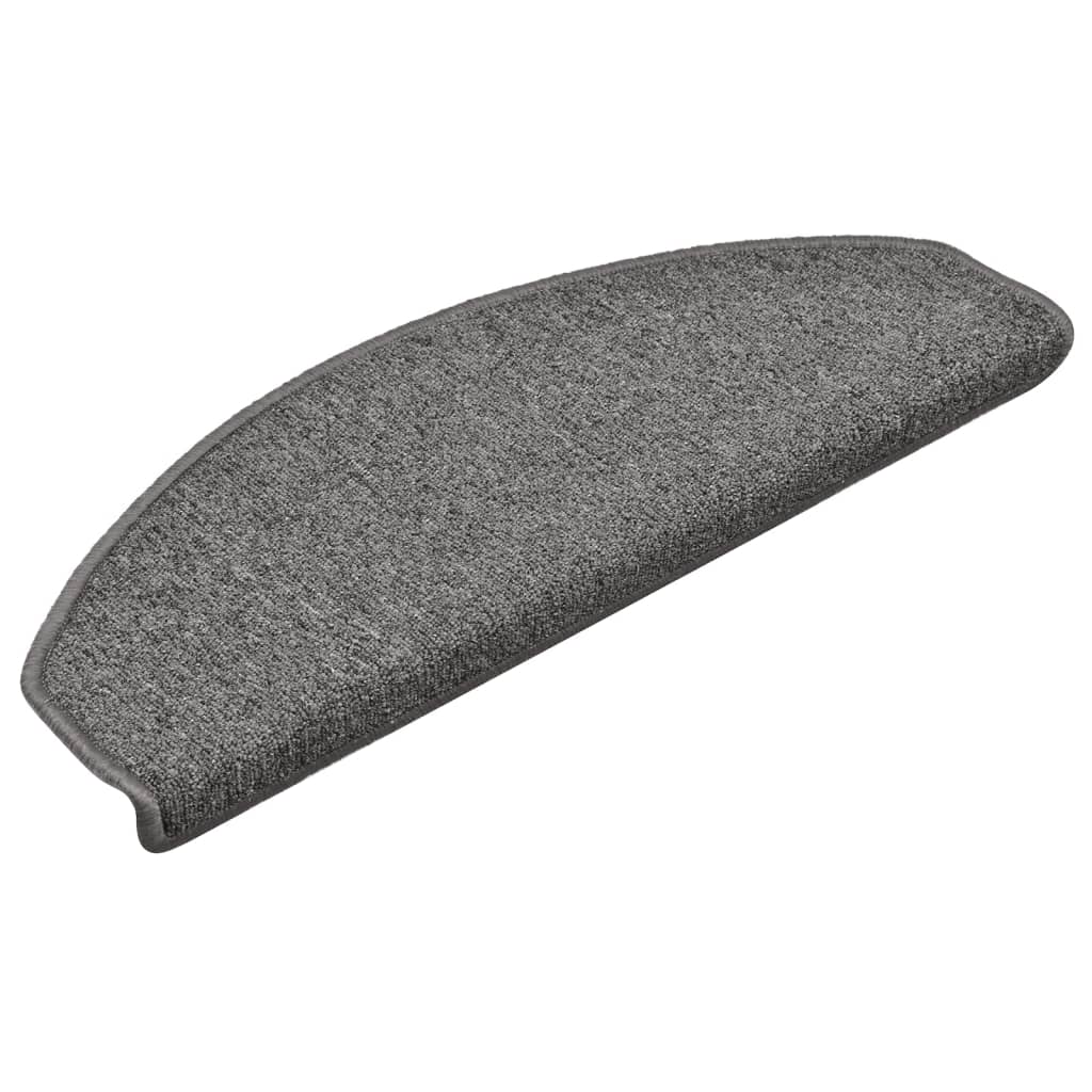 Vidaxl -Treppenmatten 15 ST 65x24x4 cm dunkelgraue Hemisphäre groß
