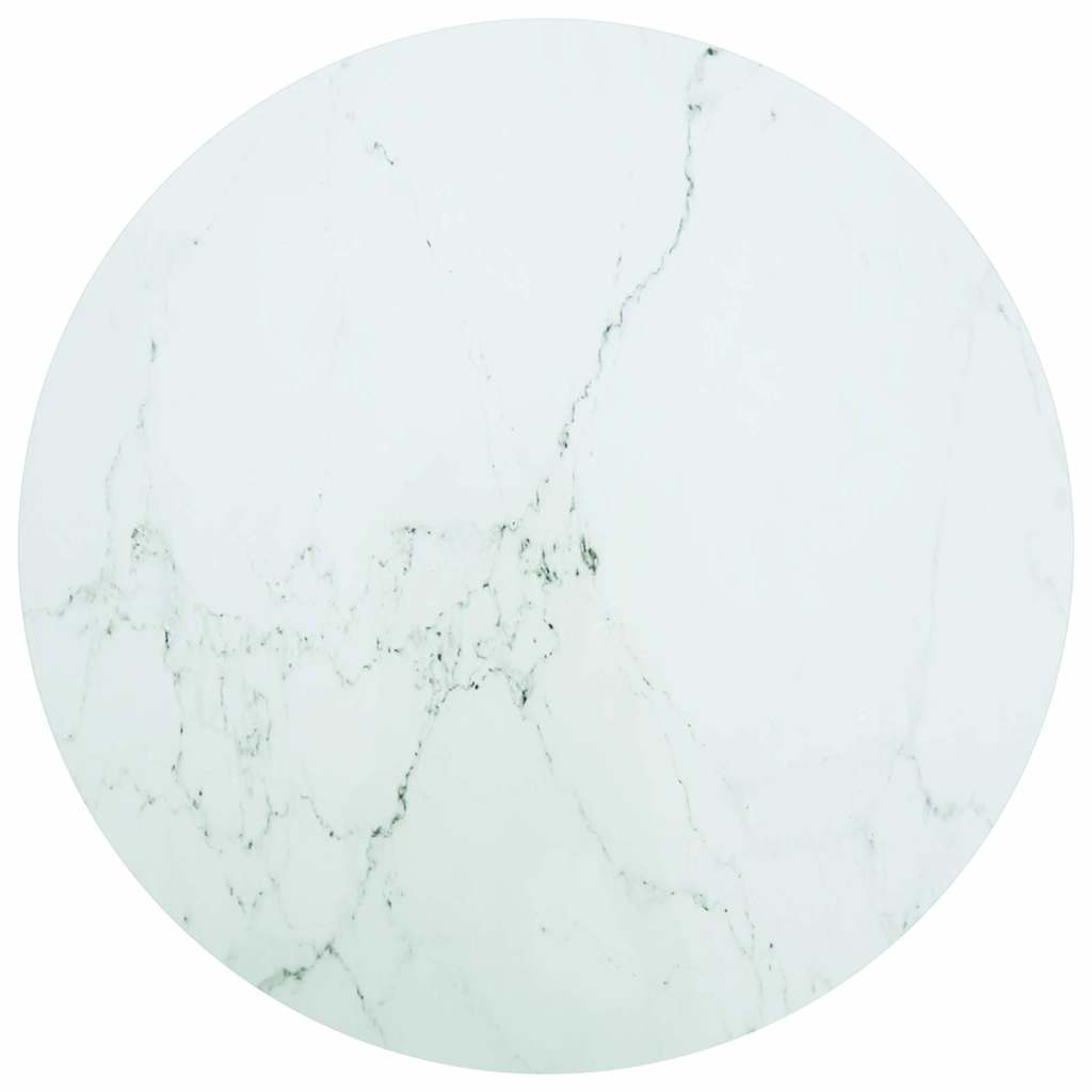 Vidaxl tafelblad ø90x1 cm gehard glas met marmeren design wit