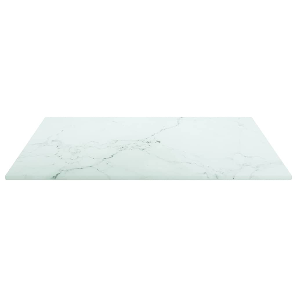 Vidaxl tafelblad 40x40 cm 6 mm gehard glas met marmeren design wit