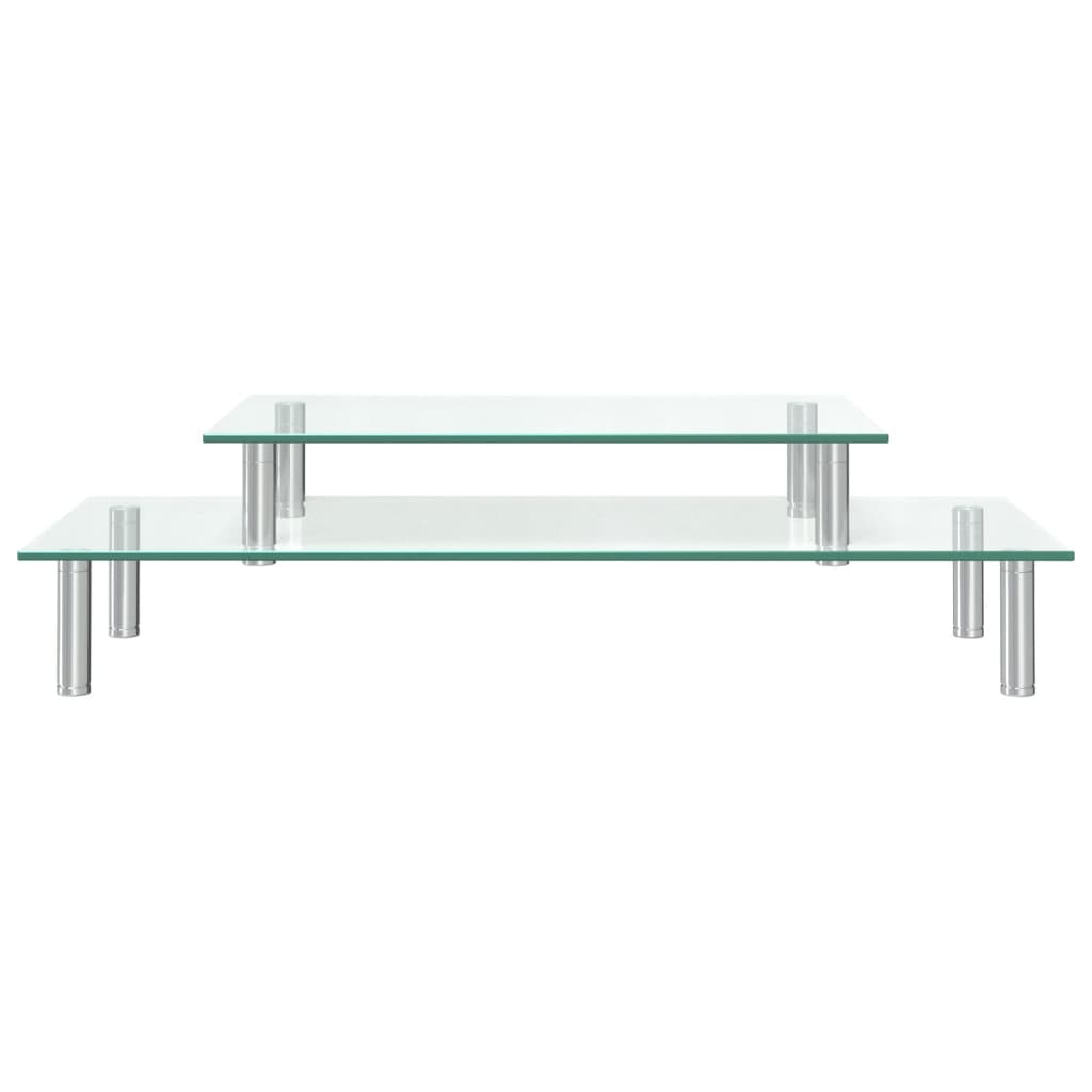 Vidaxl monitorstandaard 2-laags transparant glas