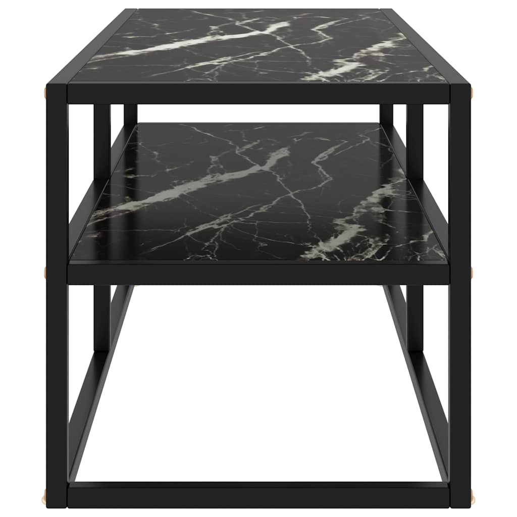 Vidaxl tv-meubel met zwart marmerglas 100x40x40 cm zwart