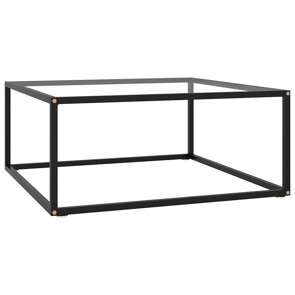 Vidaxl salontafel met gehard glas 80x80x35 cm zwart