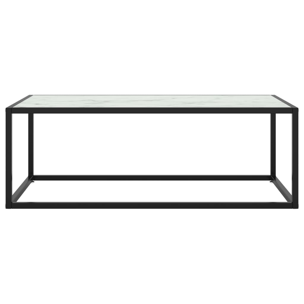 Vidaxl salontafel met wit marmerglas 100x50x35 cm zwart