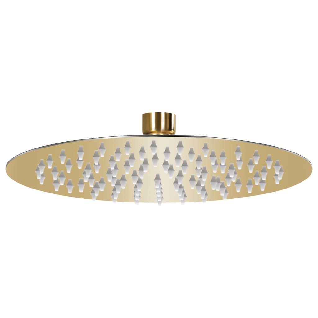 Vidaxl Regen Dusche Kopf rund 20 cm Edelstahl Goldfarbe