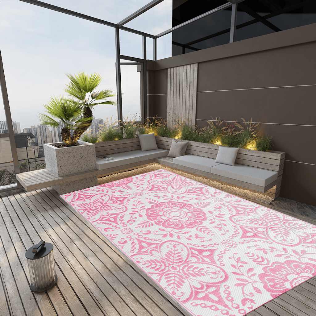 Vidaxl außerhalb des Teppichs Arakil 190x290 cm pp Pink