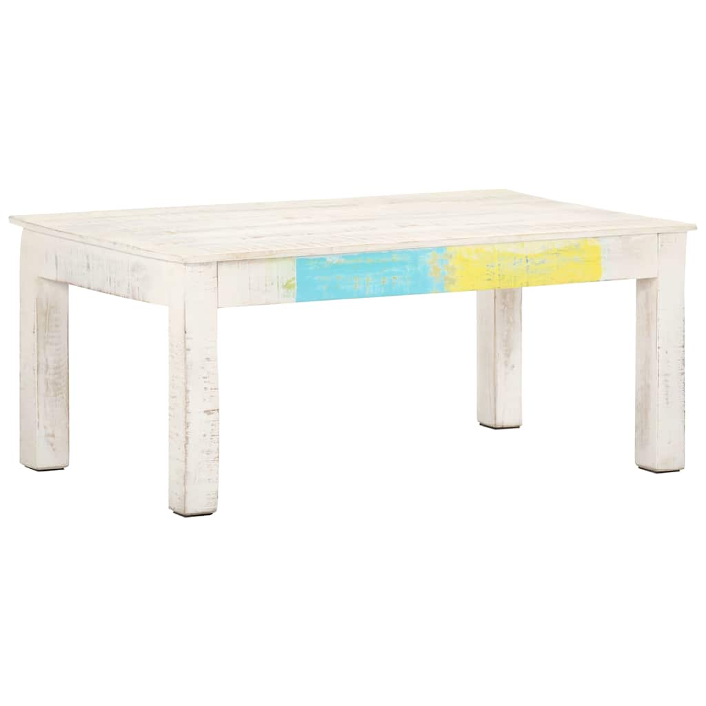 Vidaxl salontafel 110x60x45 cm massief mangohout wit