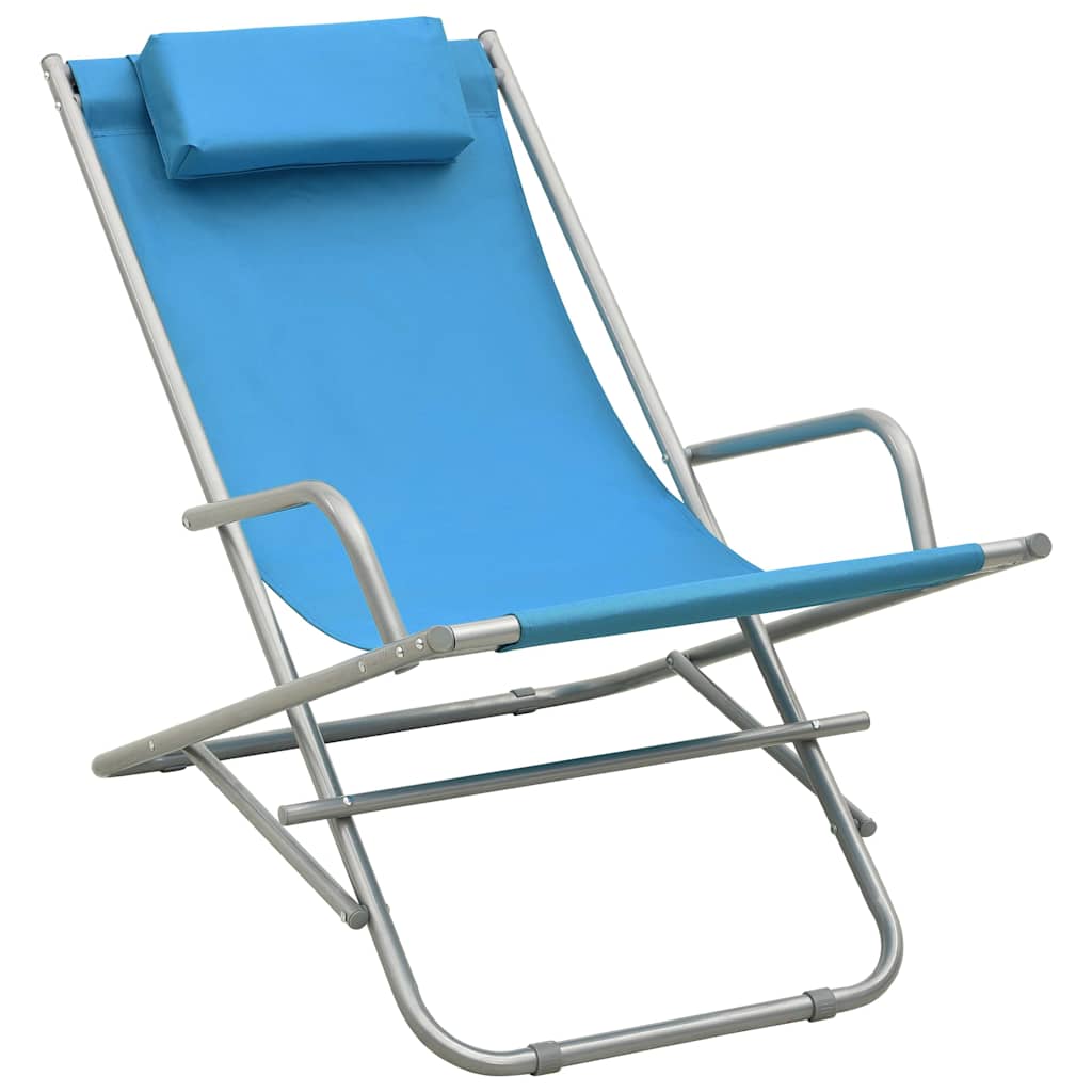Vidaxl klapstoelen 2 st staal blauw