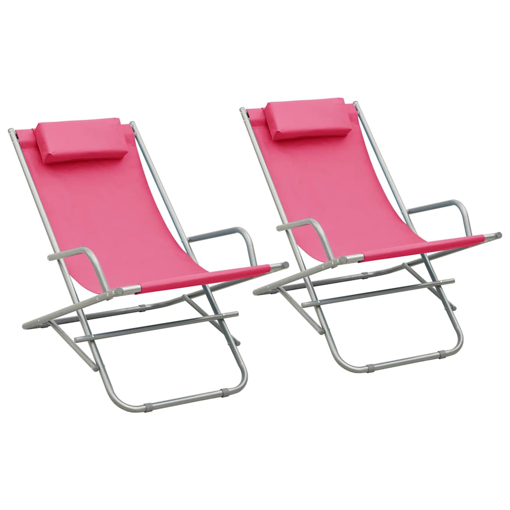 Vidaxl klapstoelen 2 st staal roze