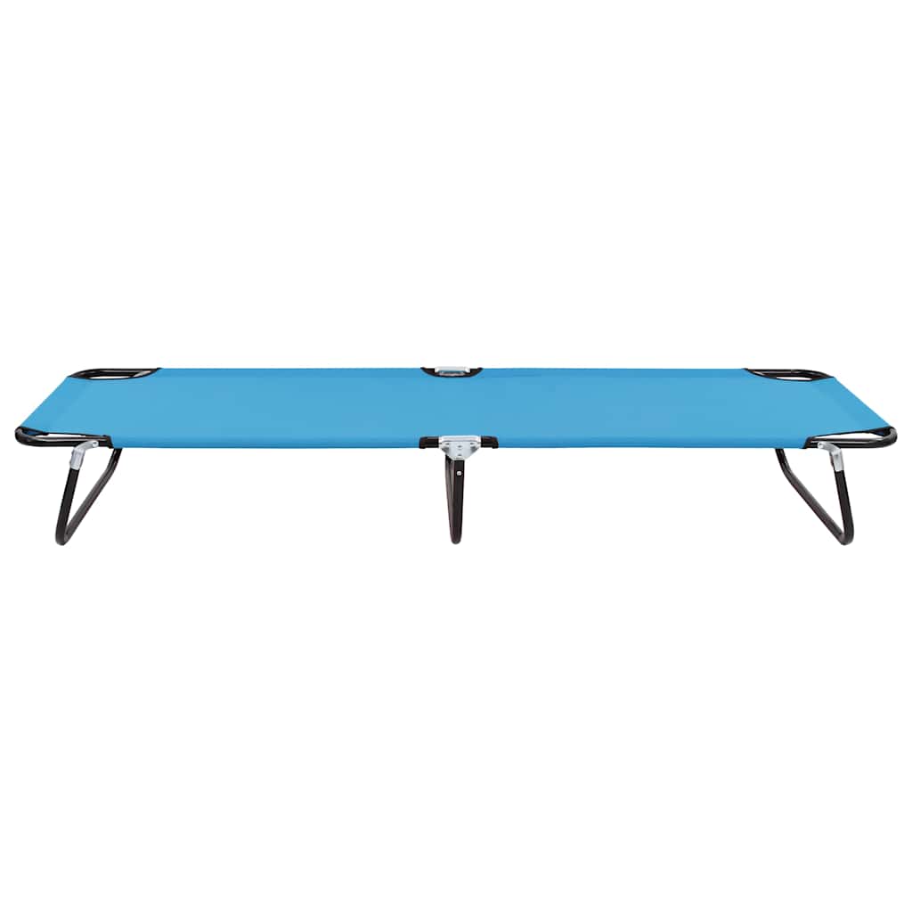 Vidaxl ligbed inklapbaar staal turquoiseblauw