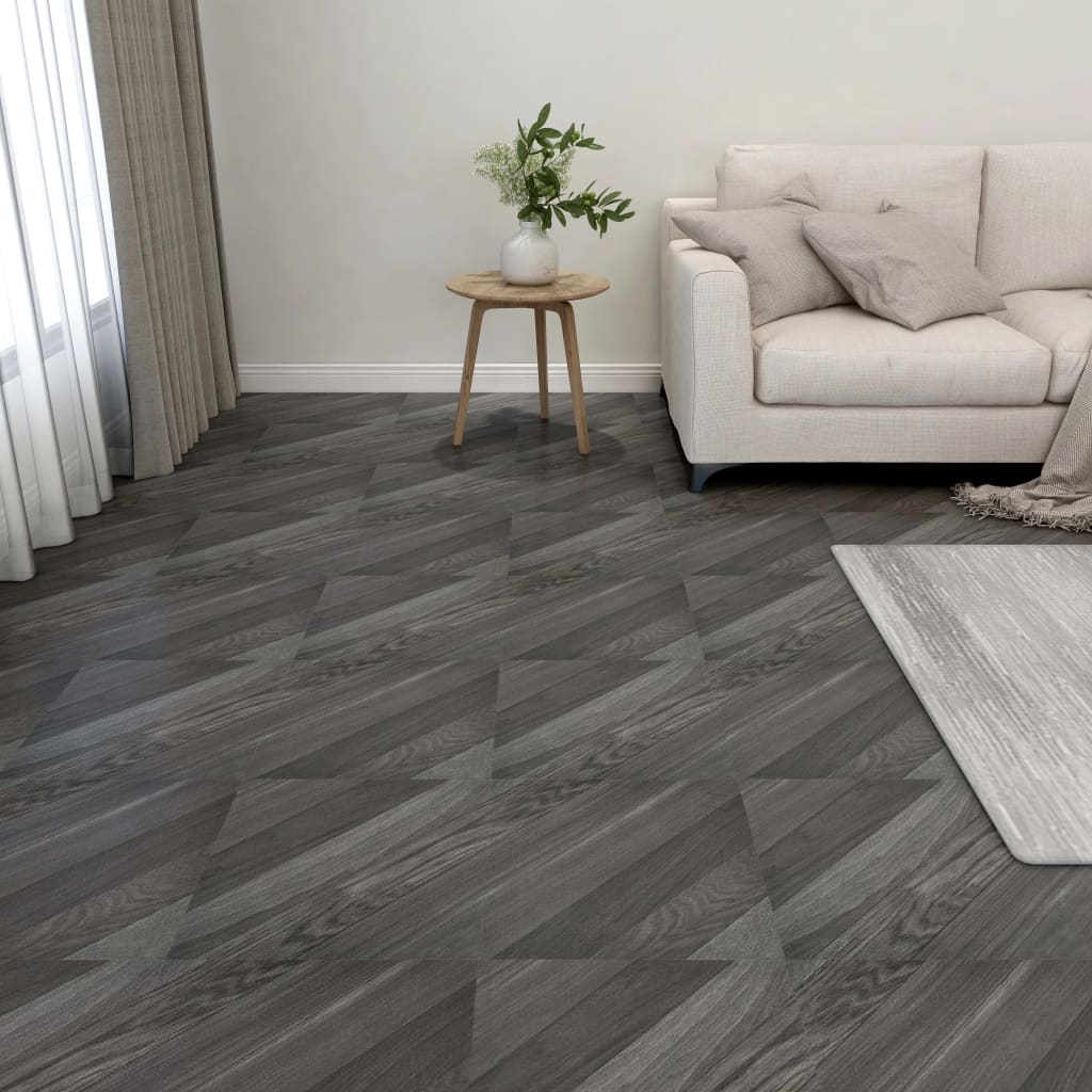 Vidaxl Bodendielen selbstklebend 55 Stk. 5,11 m² PVC gestreift grau