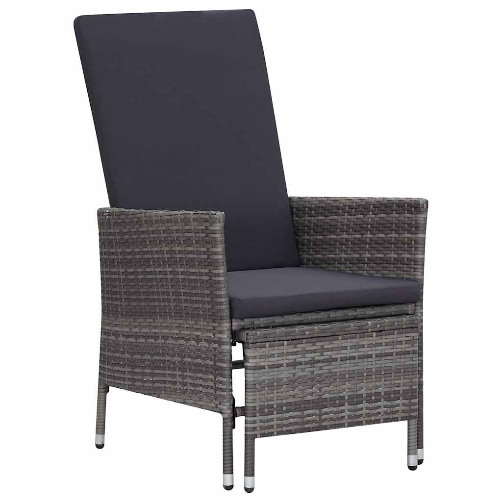 Vidaxl 2-delige loungeset met kussens poly rattan grijs