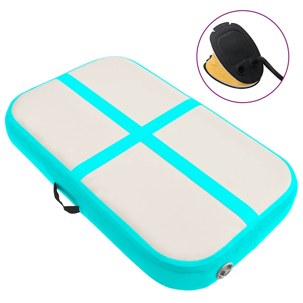 Vidaxl Gymnastics Matte mit Pumpenblasable 60x100x15 cm PVC Grün