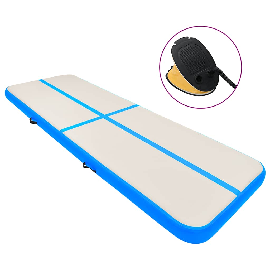 VIDAXL Gymnastics Matte mit Pumpen aufblasbar 500x100x15 cm PVC Blau