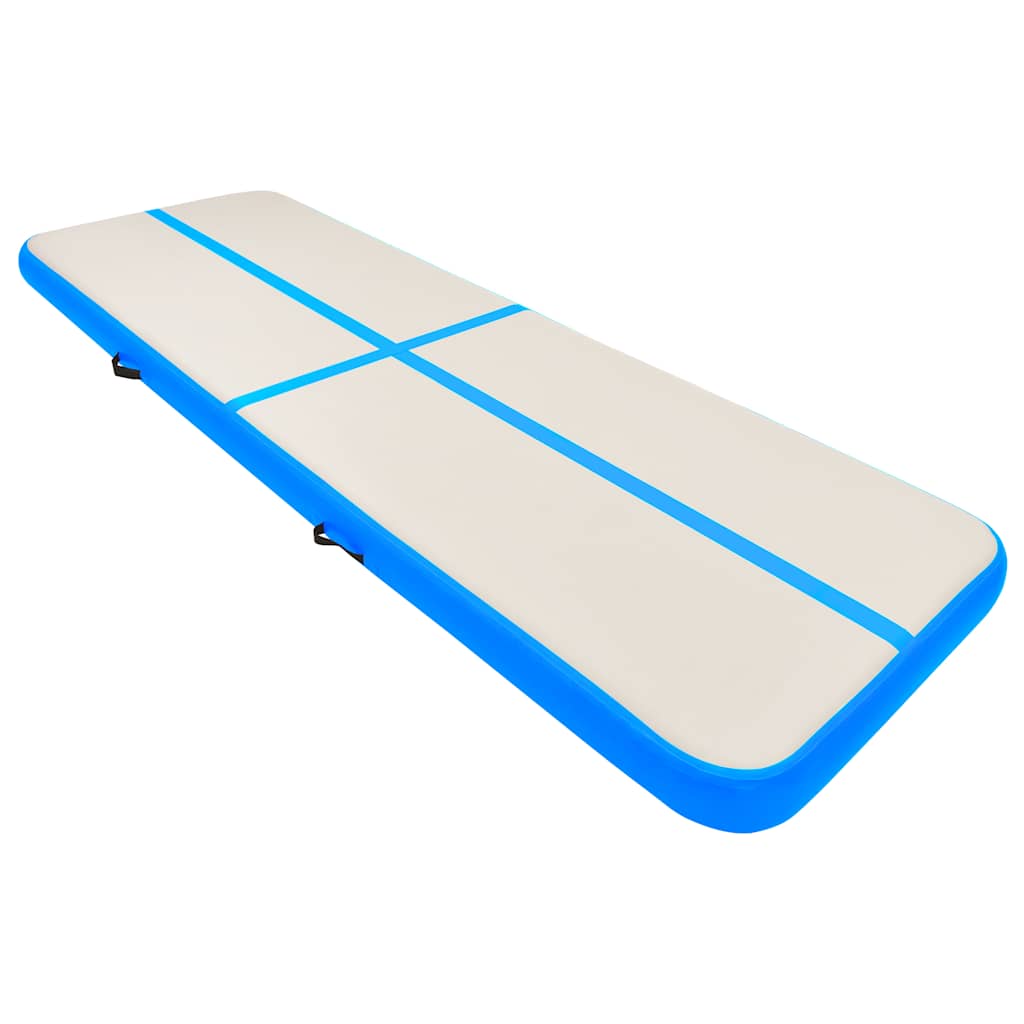 VIDAXL Gymnastics Matte mit Pumpen aufblasbar 500x100x15 cm PVC Blau