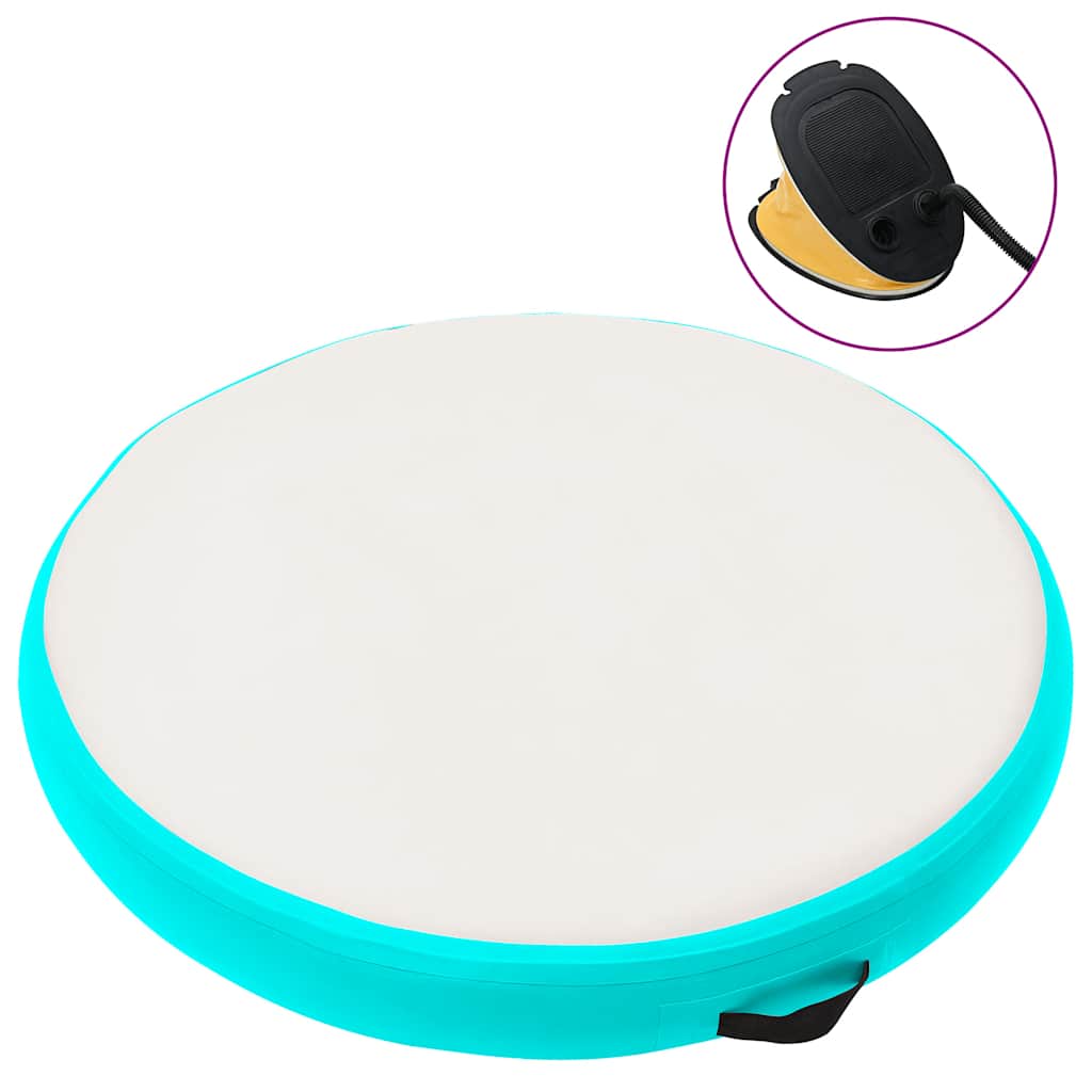 Vidaxl Gymnastics Matte mit Pumpen aufblasbar 100x100x15 cm PVC Grün