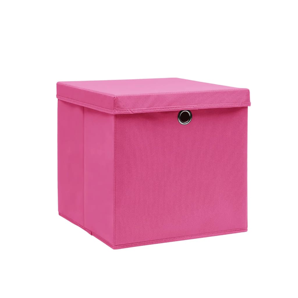 Vidaxx Aufbewahrungsboxen mit Deckel 10 Stück 28x28x28 cm rosa
