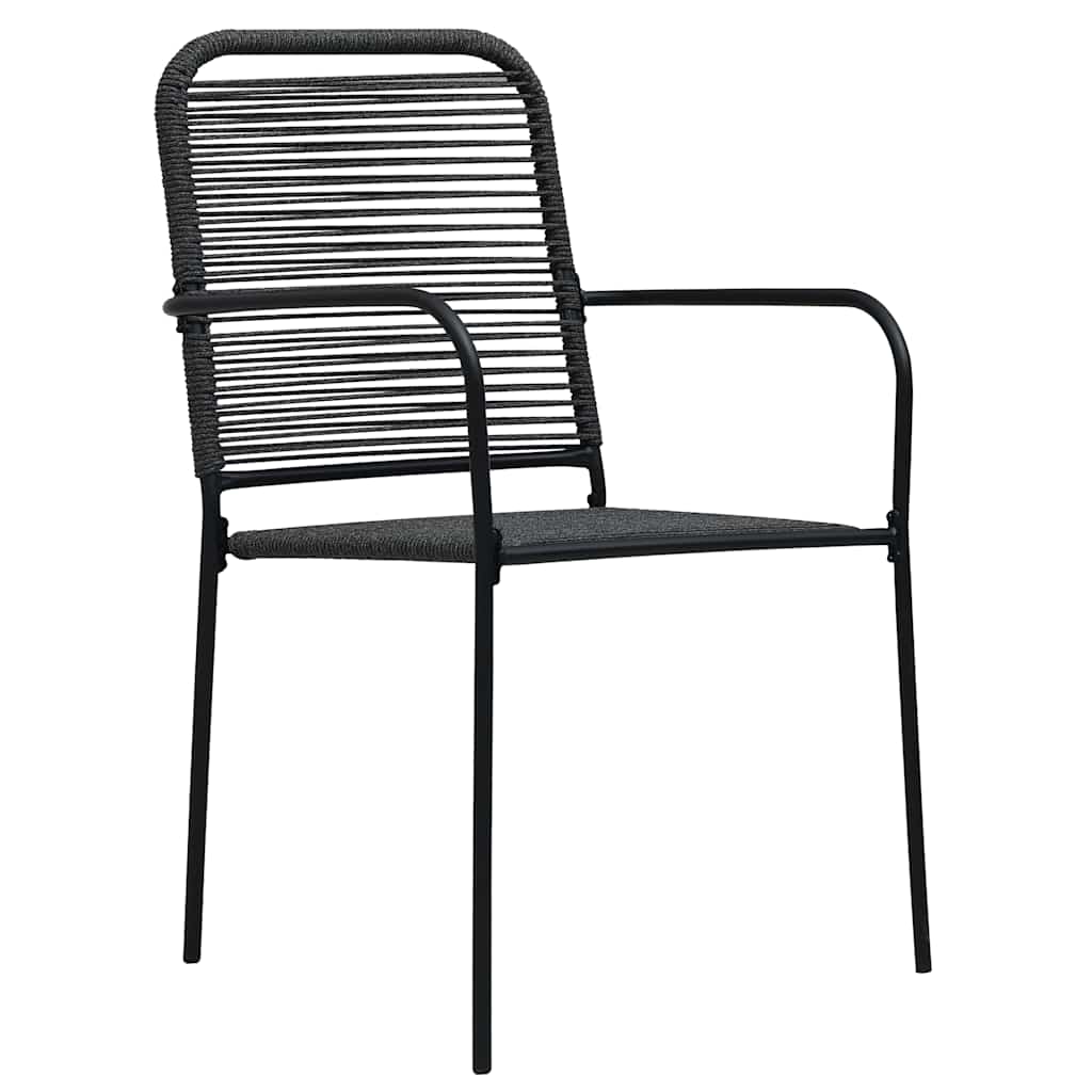 Vidaxl tuinstoelen 4 st katoenen touw en staal zwart