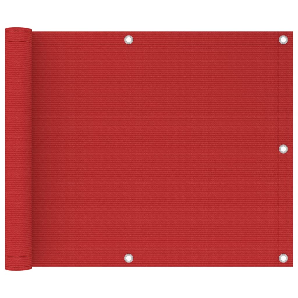 Vidaxl Balkon Bildschirm 75x300 cm HDPE -Rot