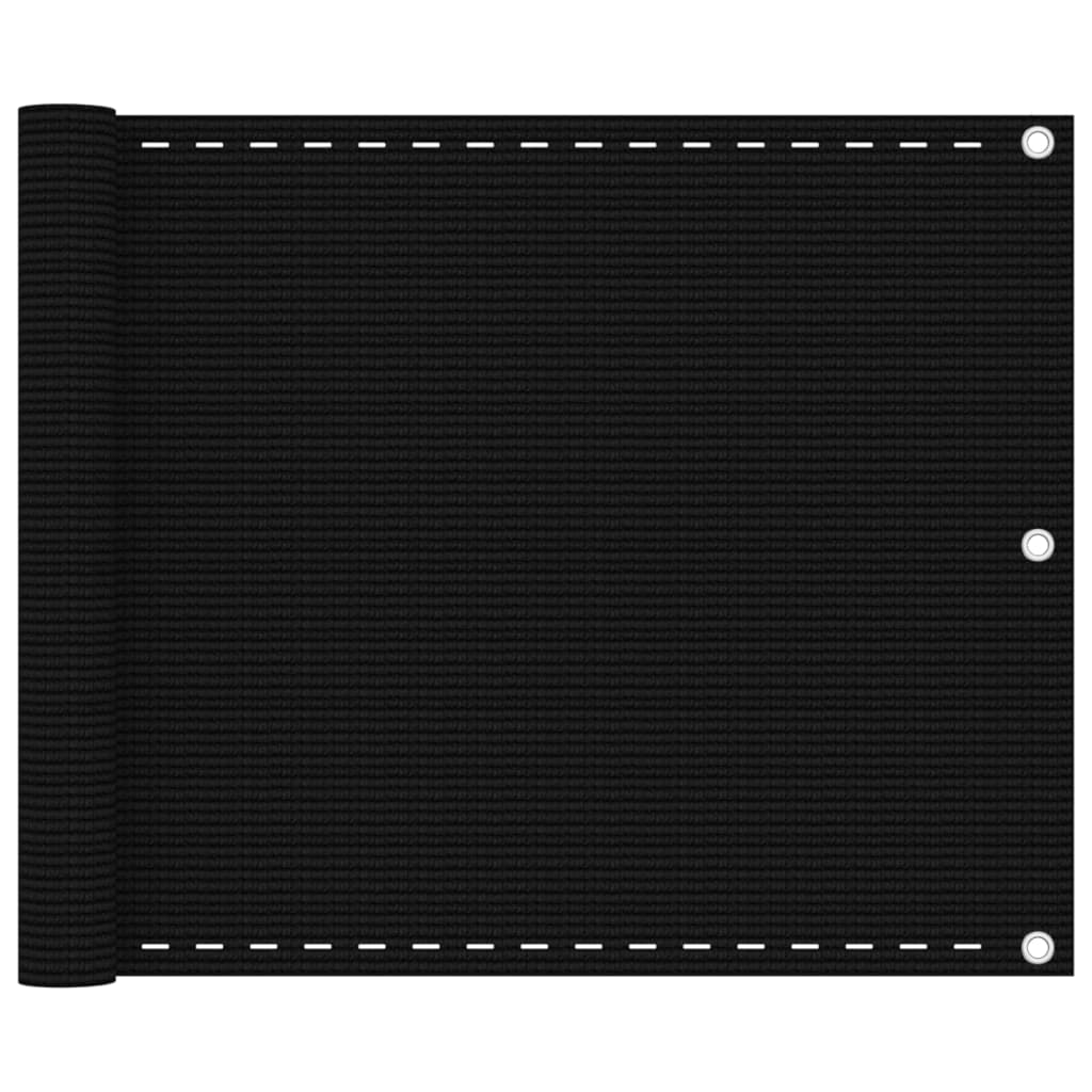 Vidaxl Balkon Bildschirm 75x600 cm HDPE Schwarz