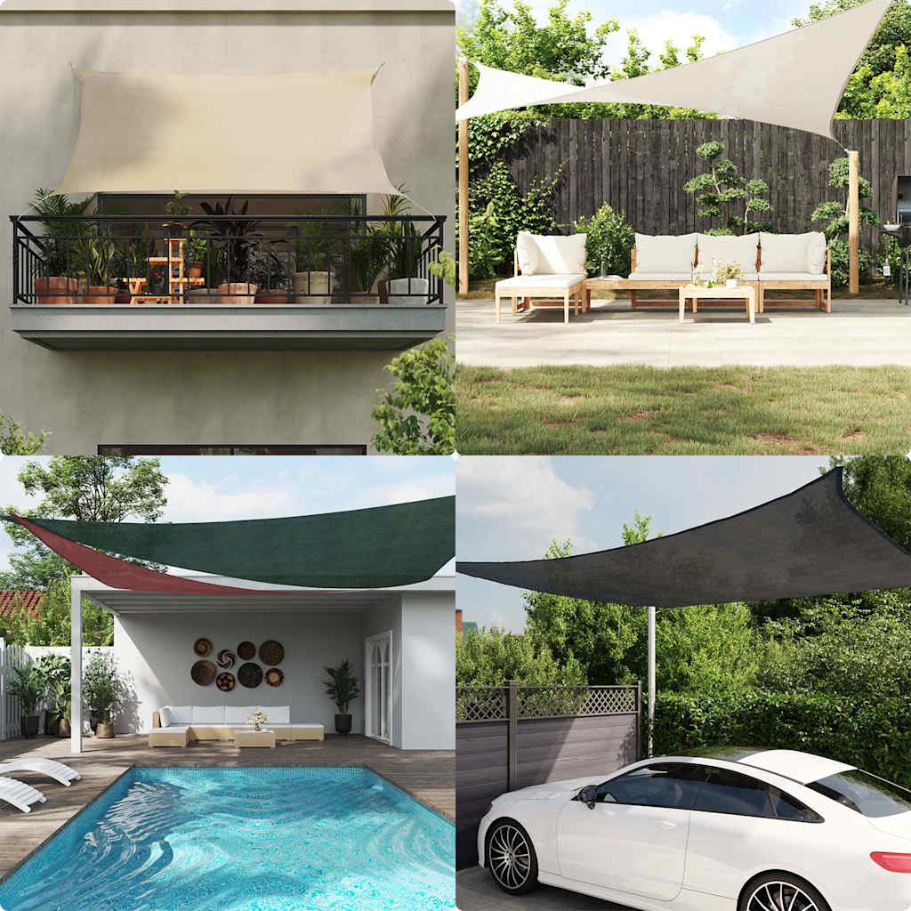Vidaxl zonnezeil 160 g m² 2x5 m hdpe crèmekleurig
