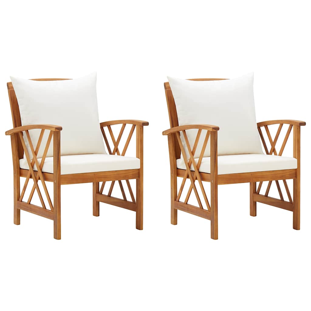 Vidaxl tuinstoelen 2 st met kussens massief acaciahout