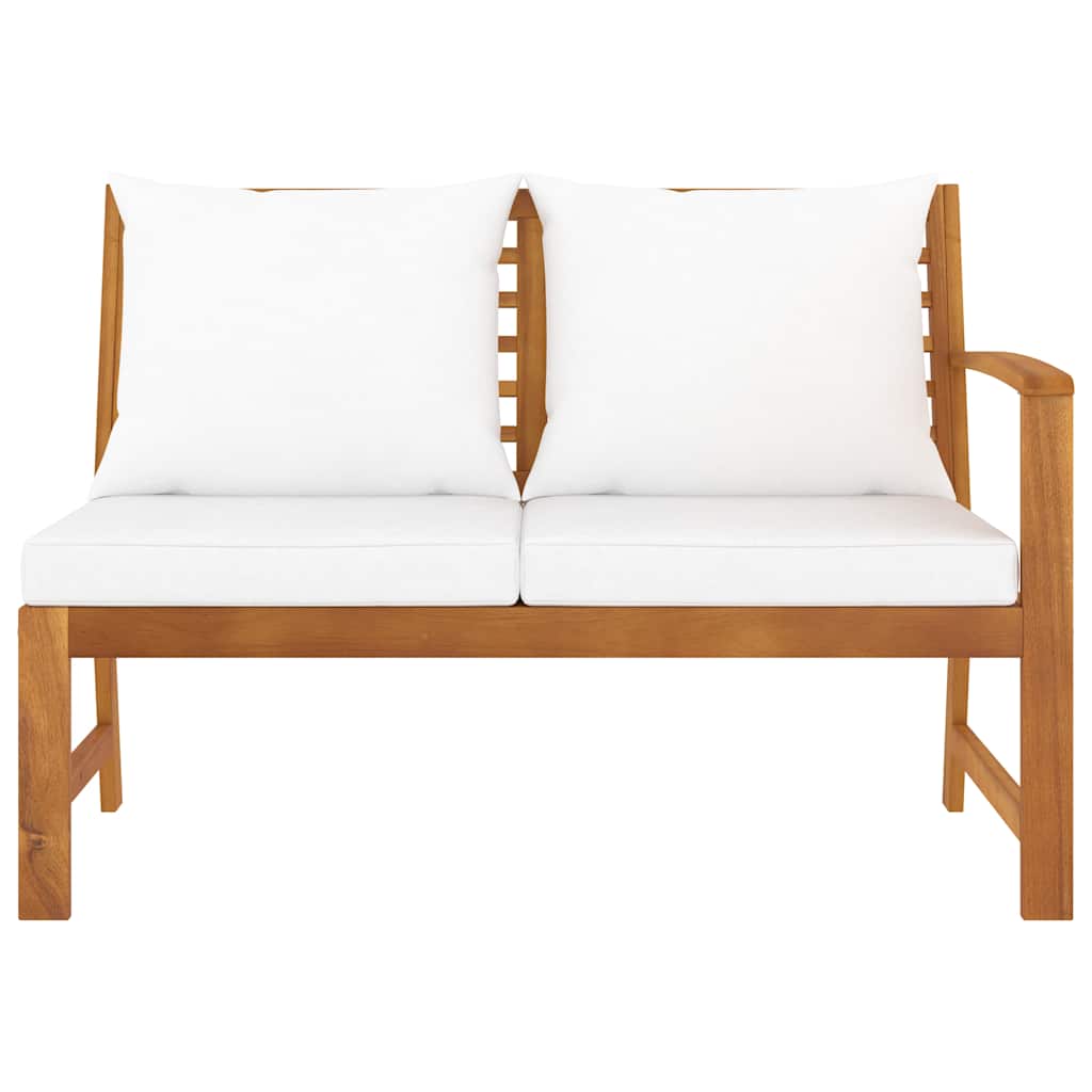 Vidaxl tuinbank met crèmekleurig kussen 114,5 cm massief acaciahout