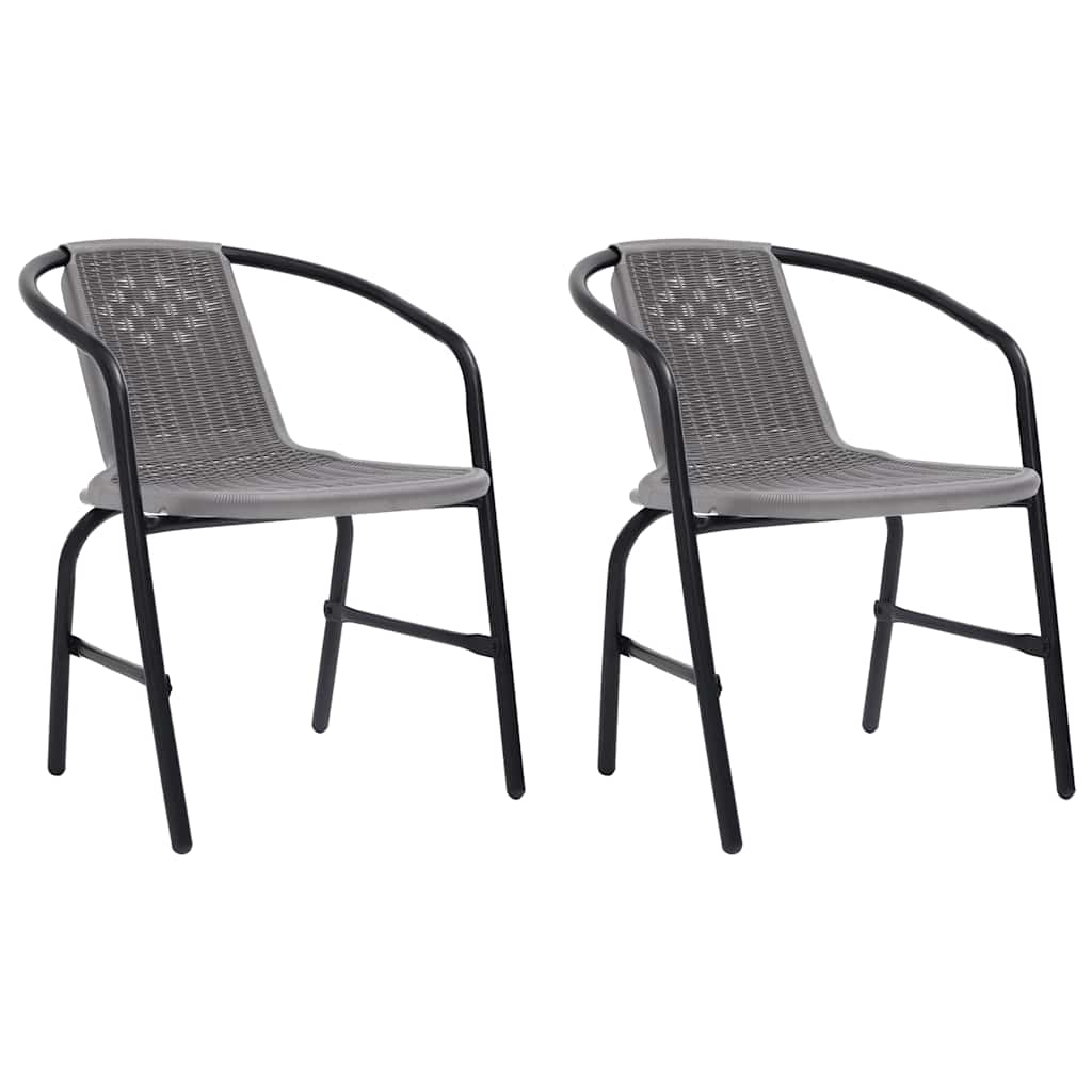 Vidaxl tuinstoelen 2 st 110 kg kunststof rattan en staal