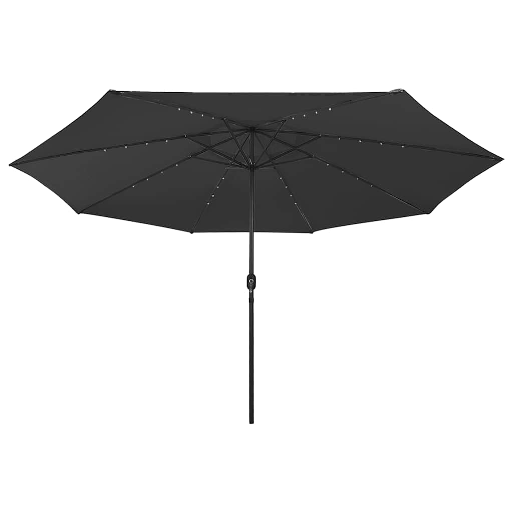 Vidaxl -Parasol mit LED -Beleuchtung und Metallstast 400 cm schwarz