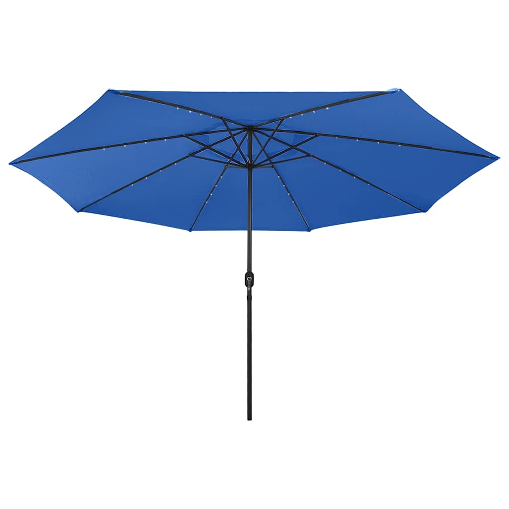 Vidaxl -Parasol mit LED -Beleuchtung und Metallpol 400 cm Azure Blau
