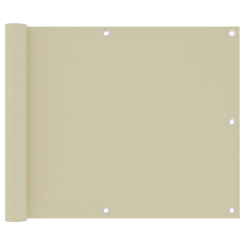 Vidaxl Balkon Bildschirm 75x500 cm Oxford Stoffcrème