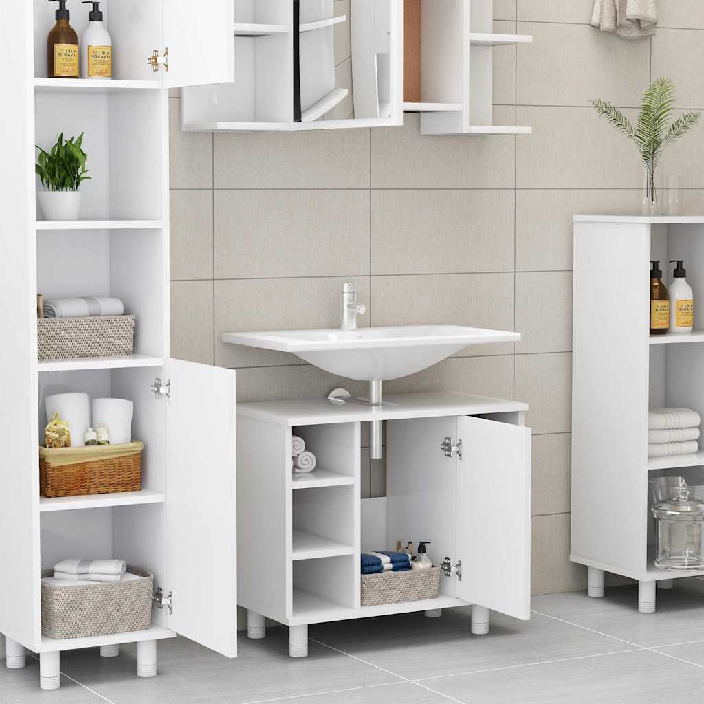 Vidaxl badkamerkast 60x32x53,5 cm bewerkt hout wit