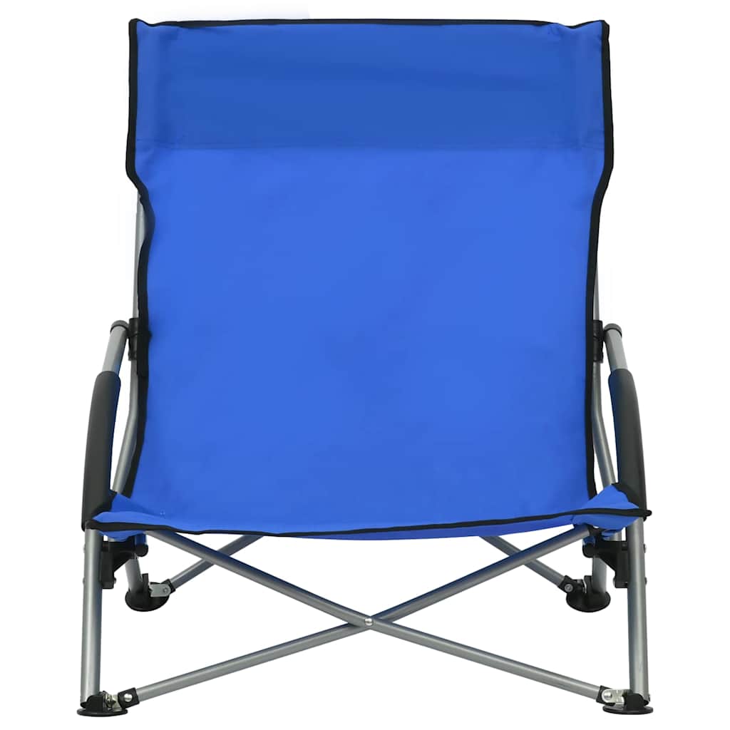 Vidaxl strandstoelen 2 st inklapbaar stof blauw
