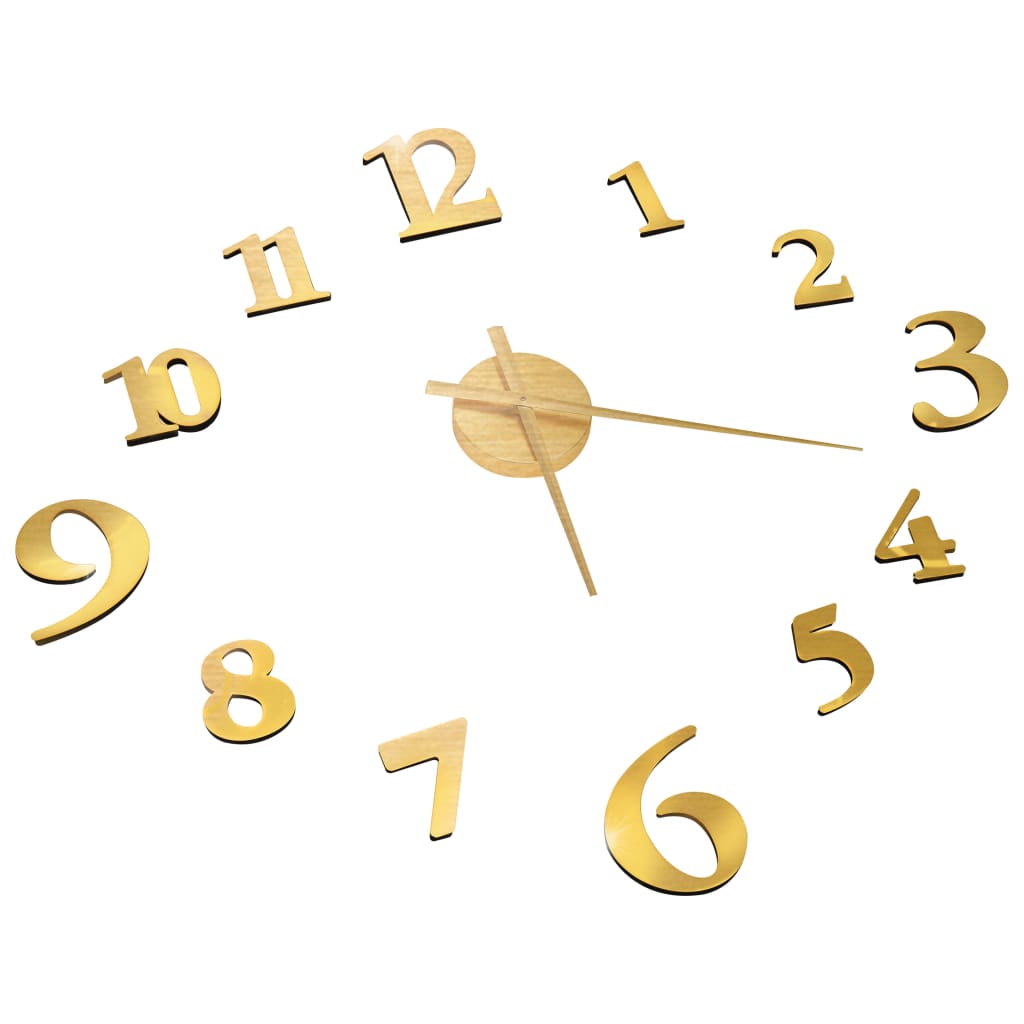 Vidaxx 3D-Wanduhr modern XXL 100 cm goldfarben