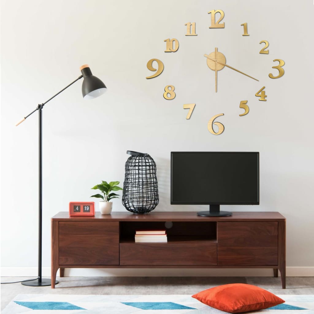 Vidaxx 3D-Wanduhr modern XXL 100 cm goldfarben