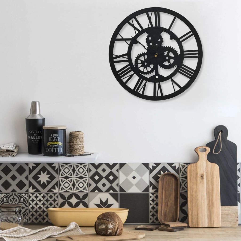 VidaXL Wanduhr 30 cm Acryl schwarz