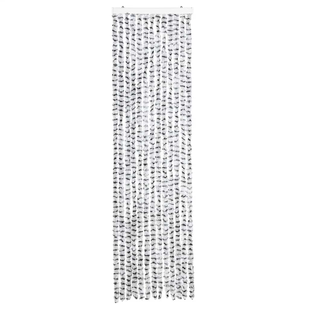 Vidaxl Fly Vorhang 56x185 cm Chenille hell und dunkelgrau