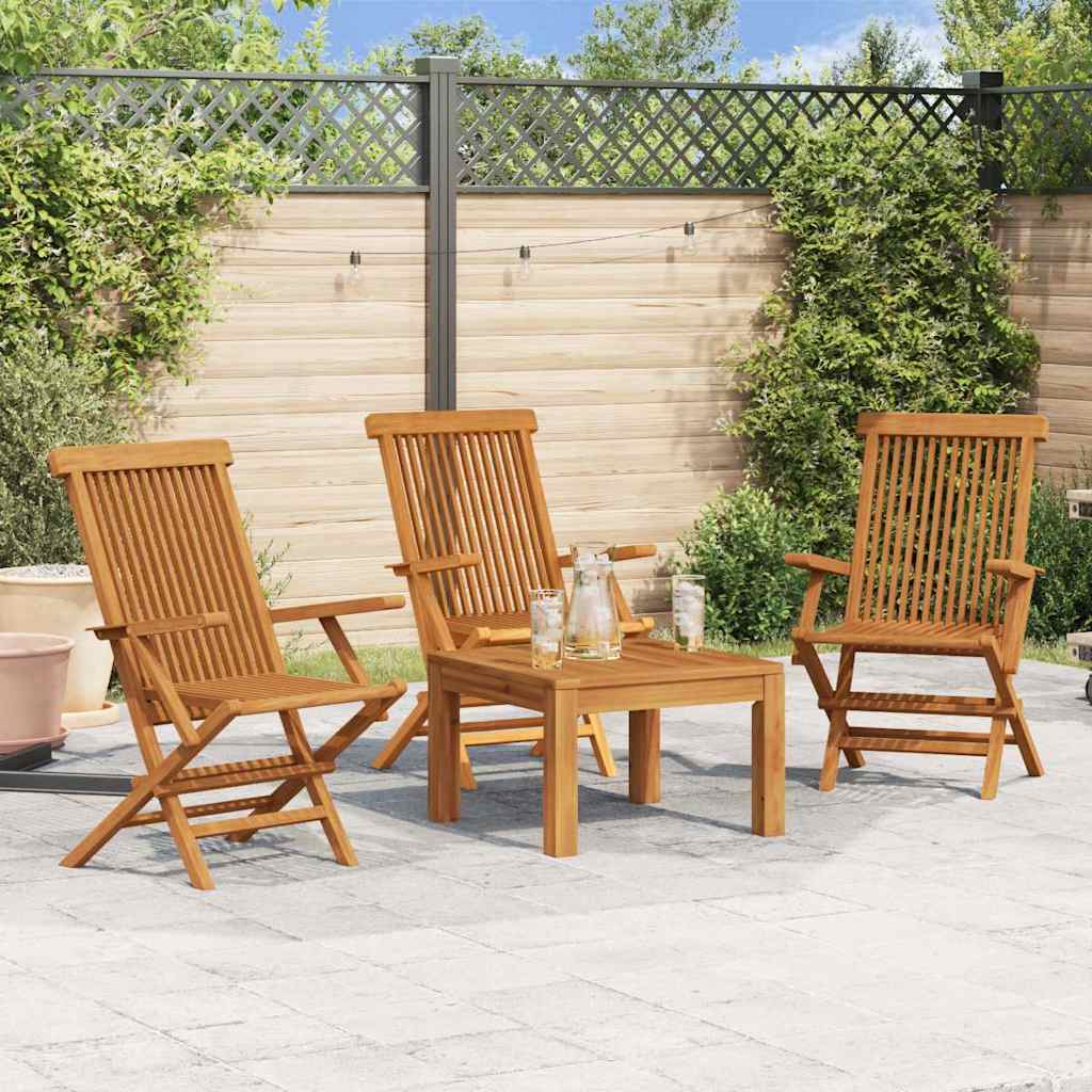 Vidaxl tuinstoelen 3 st massief teakhout