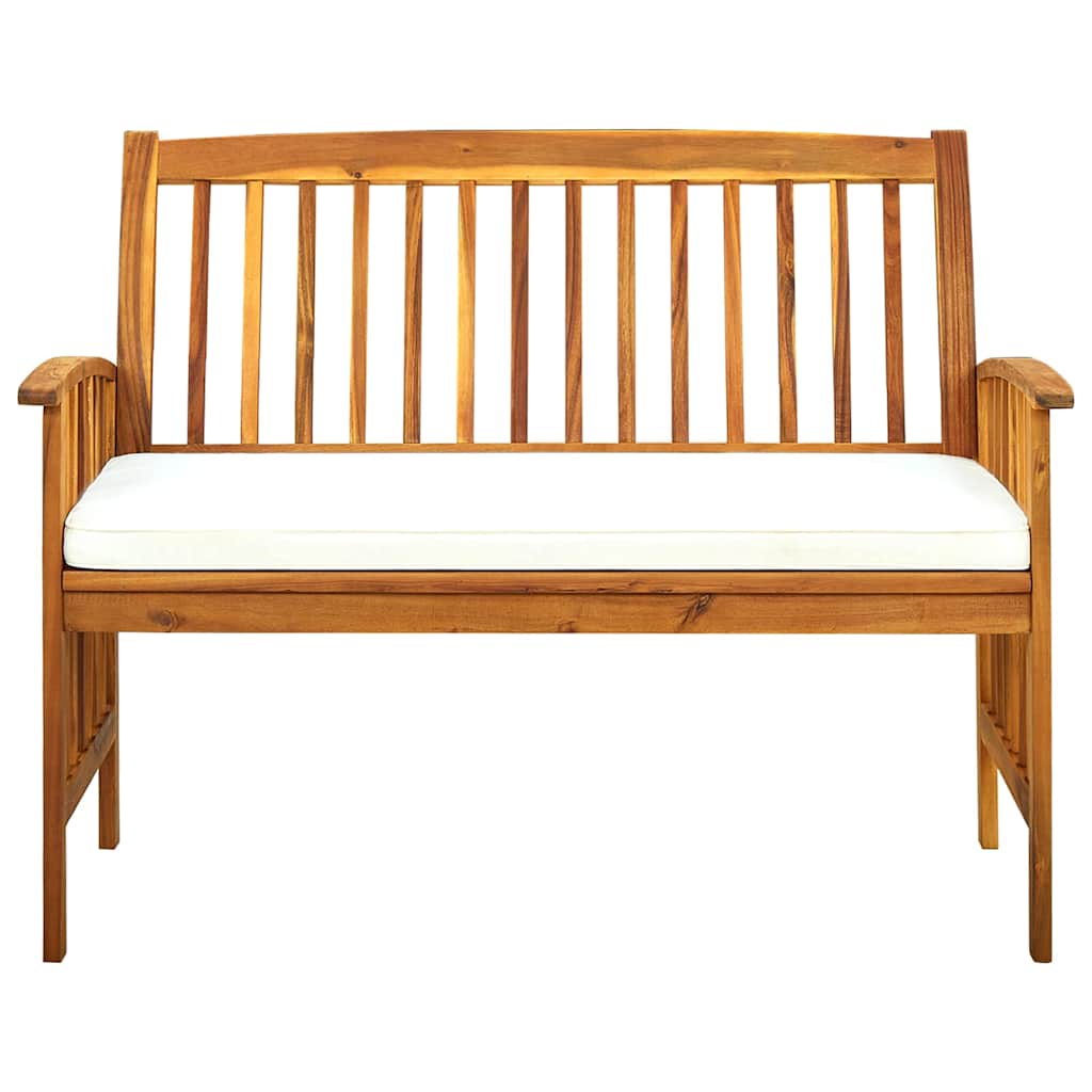 Vidaxl tuinbank met kussen 119 cm massief acaciahout