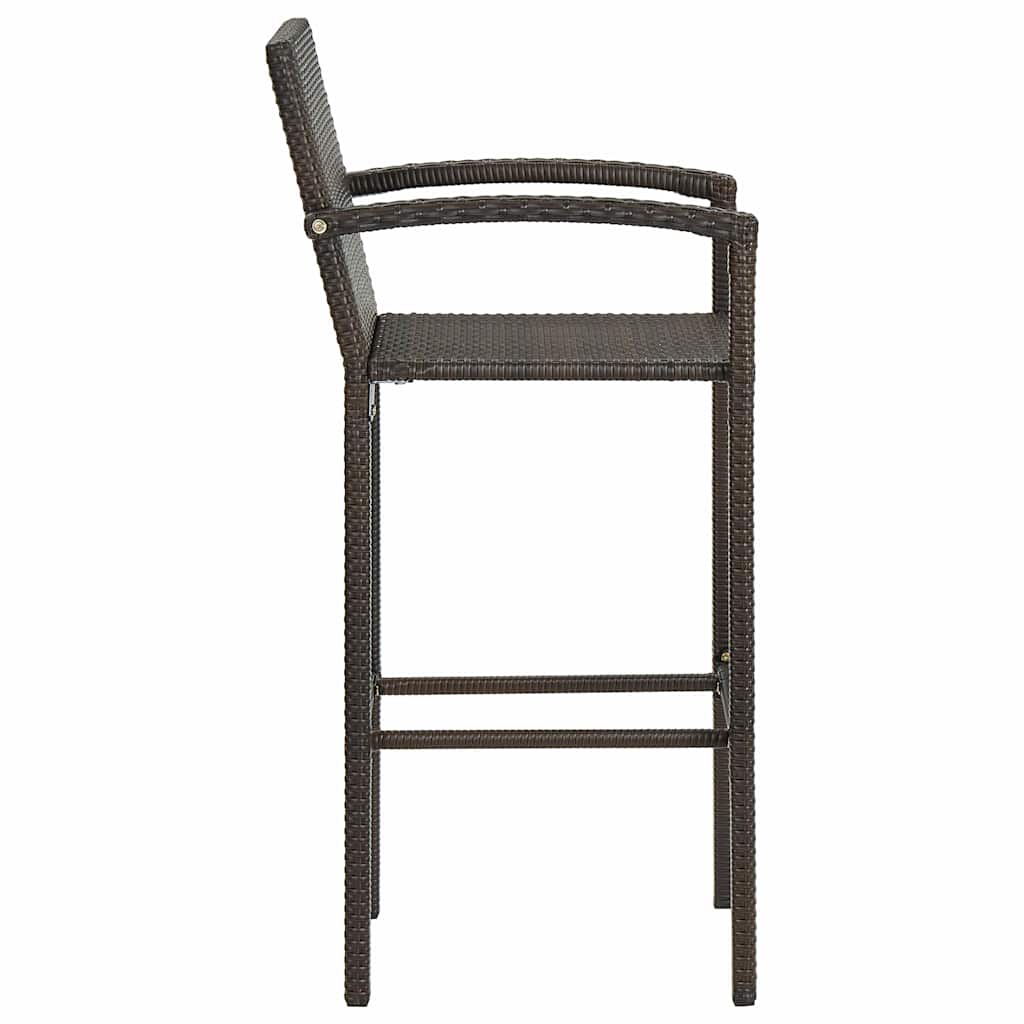 Vidaxl barkrukken 2 st poly rattan bruin