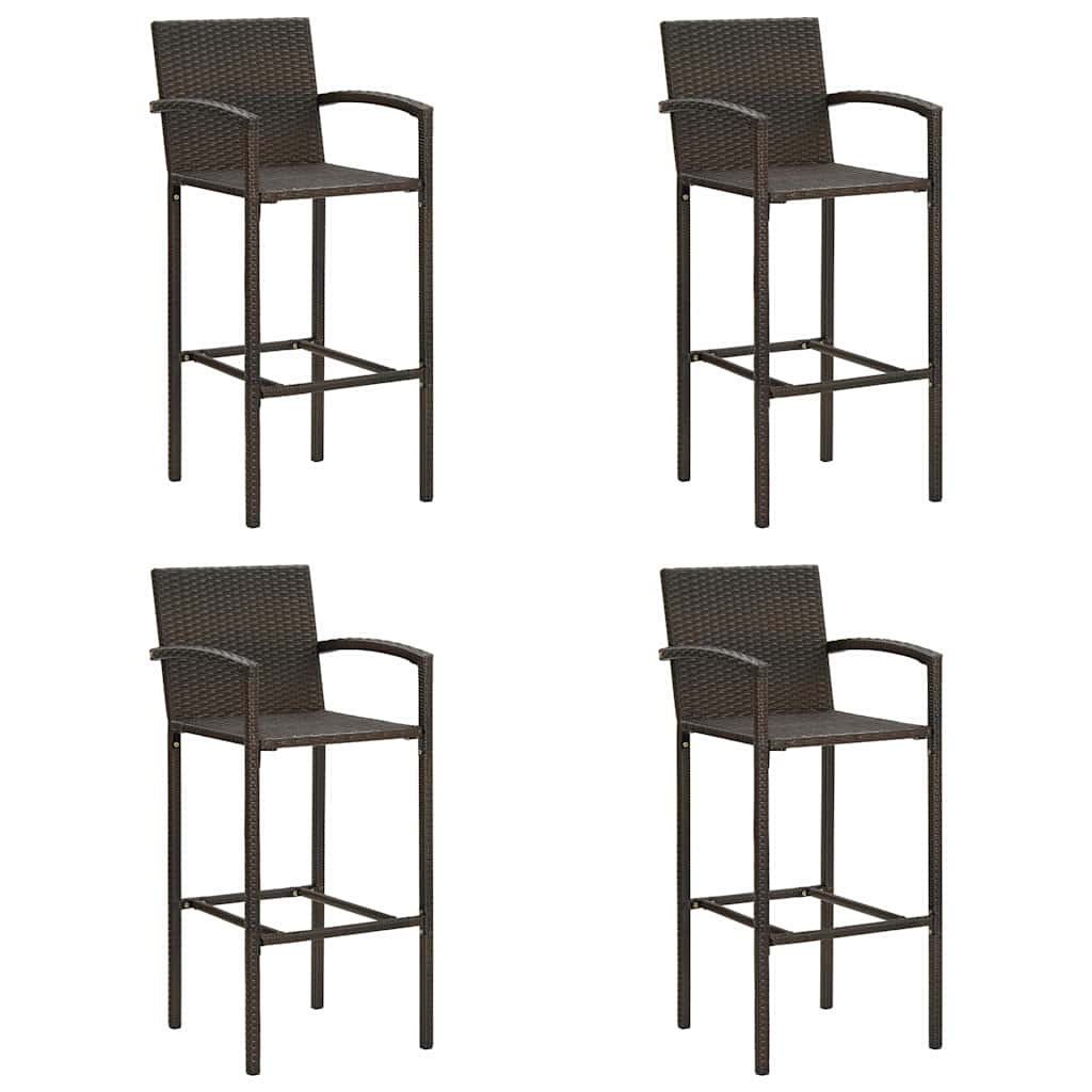 Vidaxl barkrukken 4 st poly rattan bruin