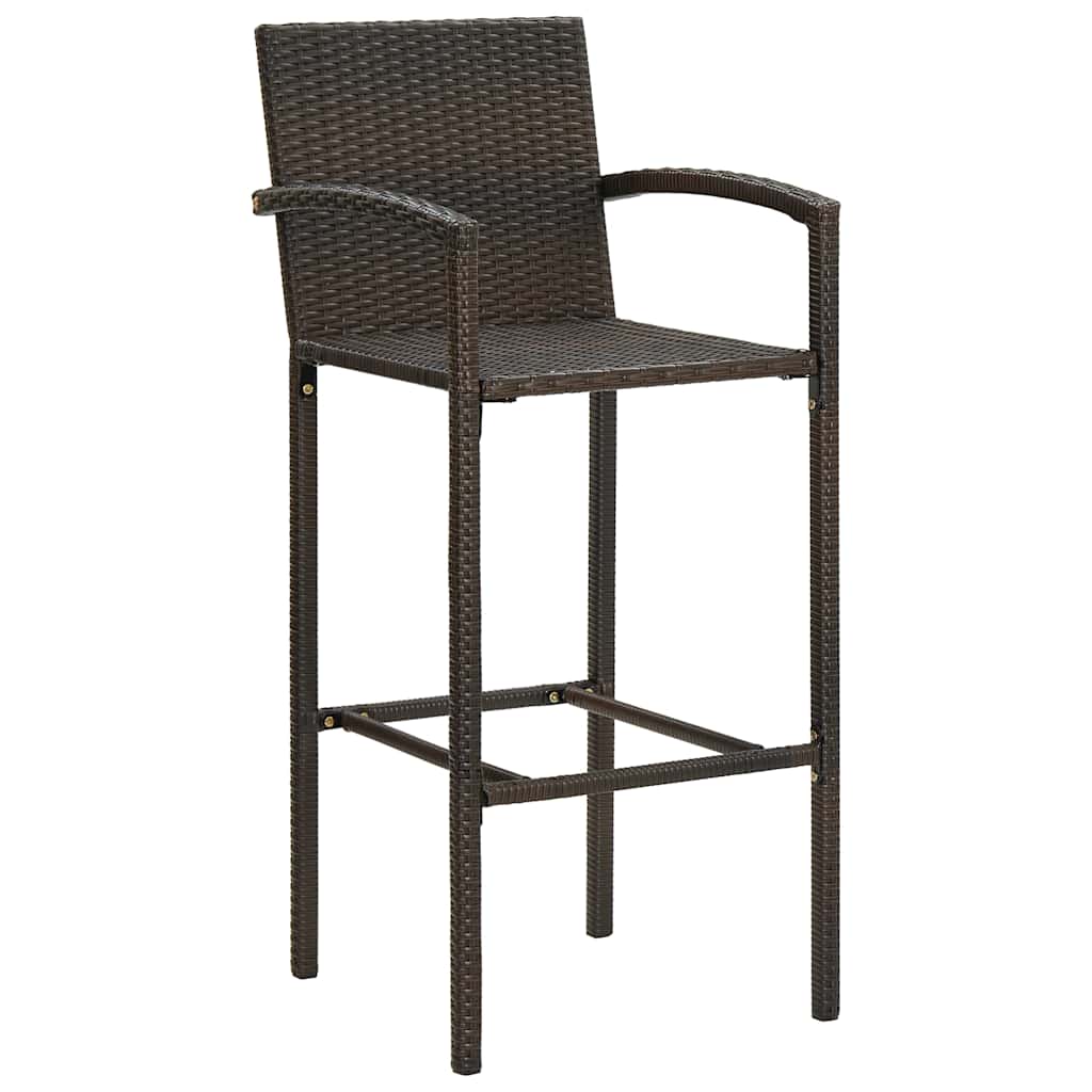 Vidaxl barkrukken 4 st poly rattan bruin